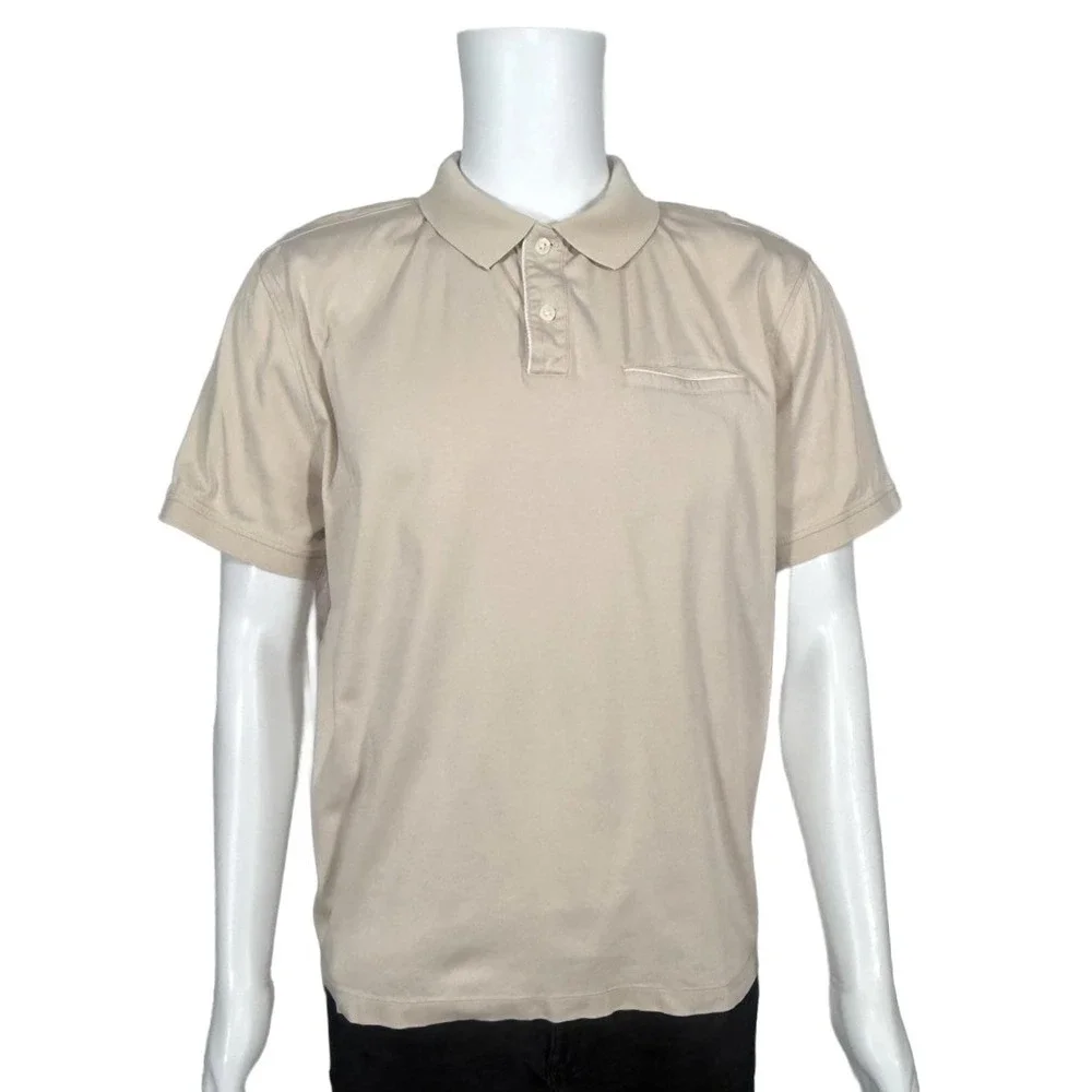 Banana Republic‎ Men's Beige Polo Shirt Short Sleeve Casual Top Size L